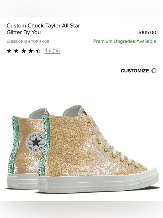 Converse All Stars Shoes - Gold glitter high top converse